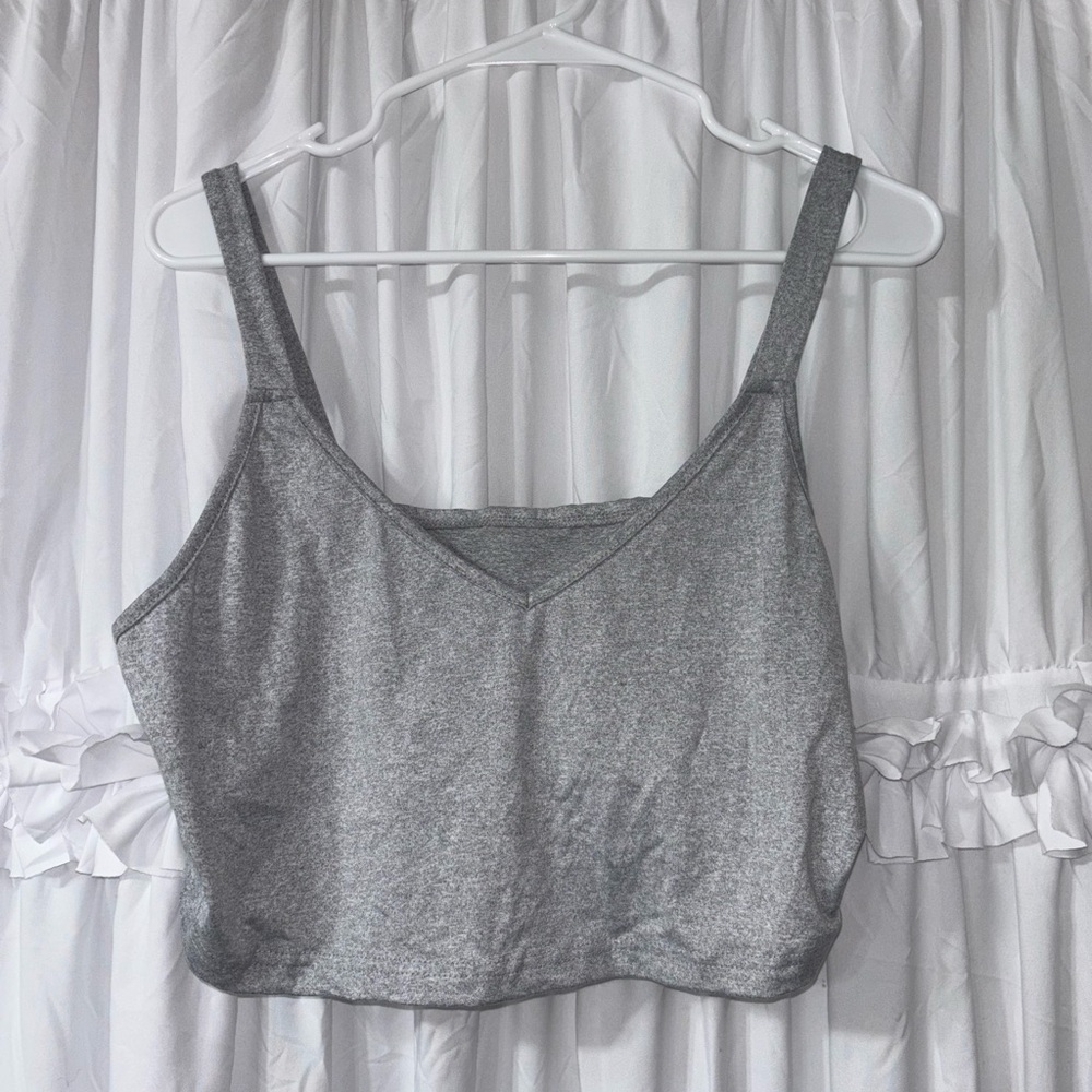 Chic Gray V-Neck Crop Top